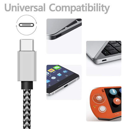 USB Type-C 2.4A Fast Charging Cable – Nylon Braided Data & Power Charger Wire for Huawei, Samsung & USB-C Compatible Devices