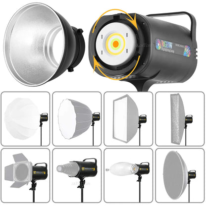 RGB LED Video Light 1700K–12000K - Bowens Mount Adjustable Lighting for Photography, Studio & Outdoor Video