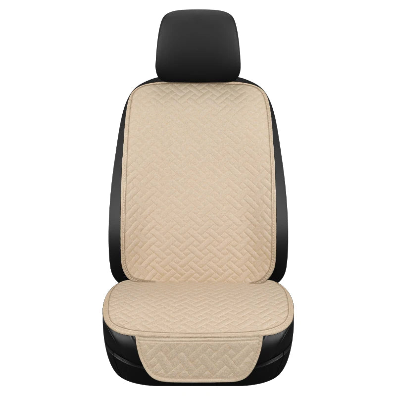 Universal Linen Car Seat Cushion - All-Season Driver Seat Cover with Small Waist Support