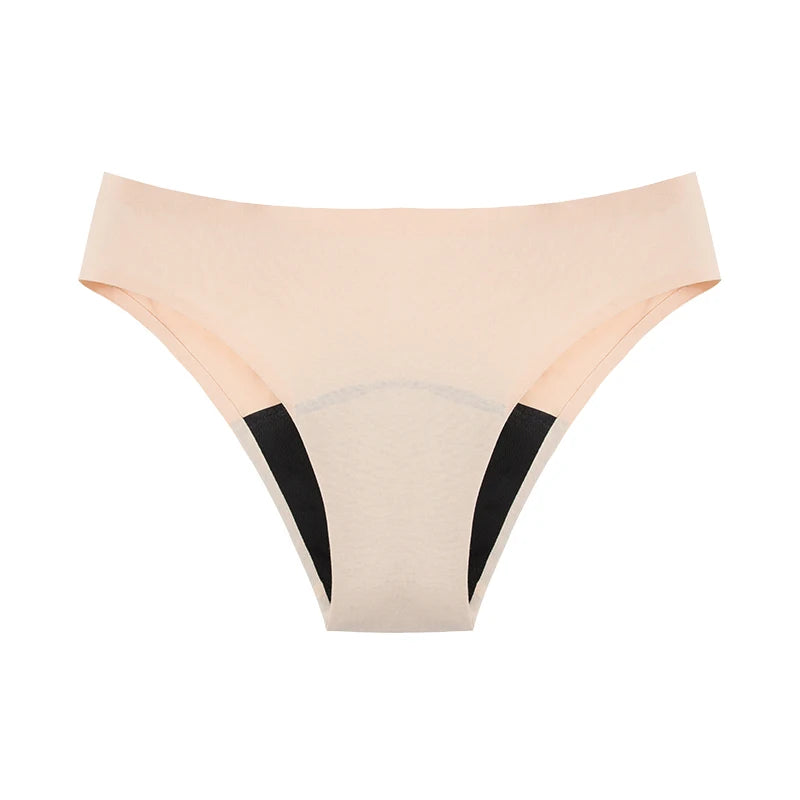 Seamless Cotton Menstrual Panties – 4-Layer Leakproof Fast-Absorption Period Underwear for Teens, Mid-Rise Incontinence Macaron Undies
