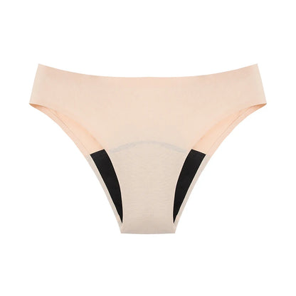 Seamless Cotton Menstrual Panties – 4-Layer Leakproof Fast-Absorption Period Underwear for Teens, Mid-Rise Incontinence Macaron Undies