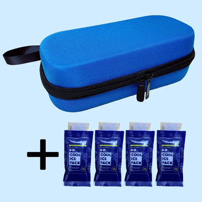 Medical Cooler Travel Pouch with 4 Ice Packs – EVA Insulin Pen Case & Drug Freezer Box for Diabetes Cooling Storage