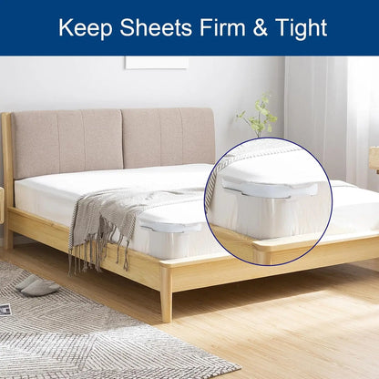 Universal Bedsheet Corner Clips – Invisible Tighteners with Heavy-Duty Mattress Straps and Sheet Lock Holders