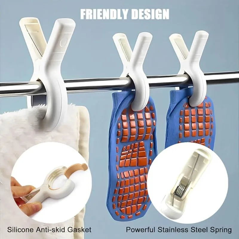 Heavy Duty Plastic Clothes Pins - Windproof Laundry Clips for Towels, Blankets, Coats & Quilts