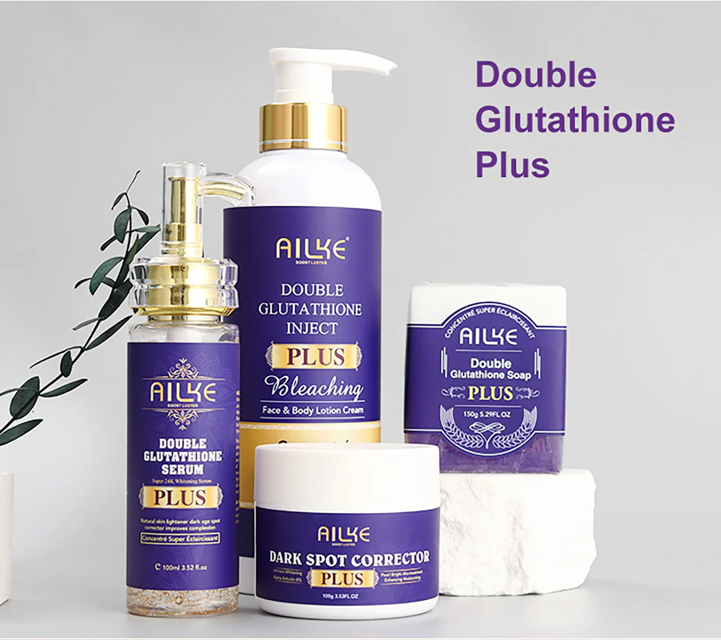 AILKE Glutathione Lightening Body Lotion – Moisturizing & Hydrating for Even Skin Tone and Dark Spot Improvement