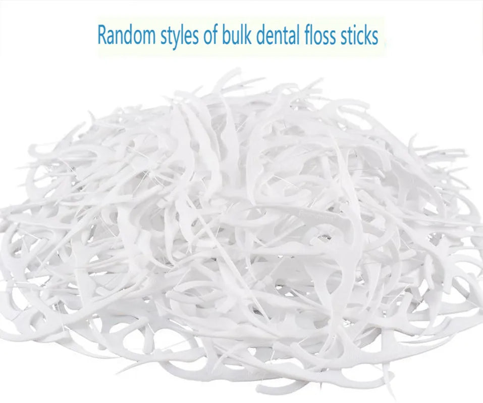 500PCS Bagged Polymer Dental Floss Picks – Teeth Cleaning & Oral Hygiene Care