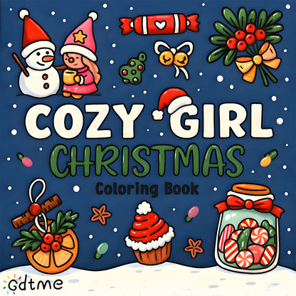 COZY GIRL Christmas Coloring Book – Montessori Educational Drawing & Graffiti Toy for Kids, Perfect Holiday Gift