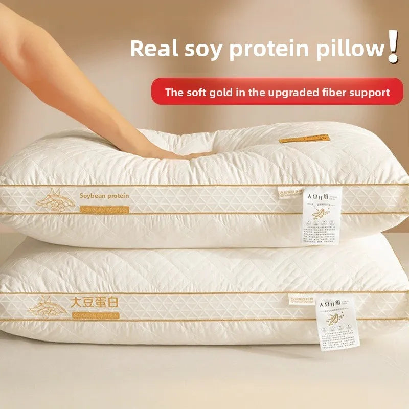 Soybean Fiber Cervical Pillow — Adult Sleep Pillow Core for Home, Dormitory & Hotel Use