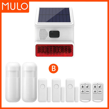 Upgraded Wireless Solar Outdoor Alarm – 433MHz Waterproof LED Flash Security for Home, Garage & Carport