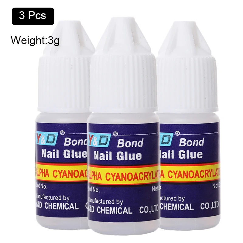 10g Fast Drying Nail Glue - Adhesive for False Nails, Glitter, Acrylic, Rhinestone Decoration, and Nail Extensions