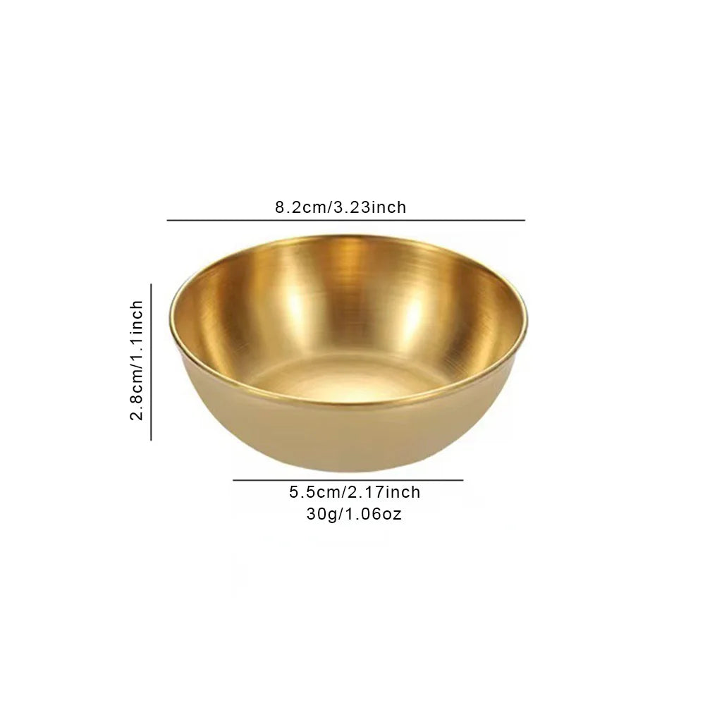 3/6-Piece Stainless Steel Sauce Dishes – Appetizer & Spice Serving Plates for Kitchen