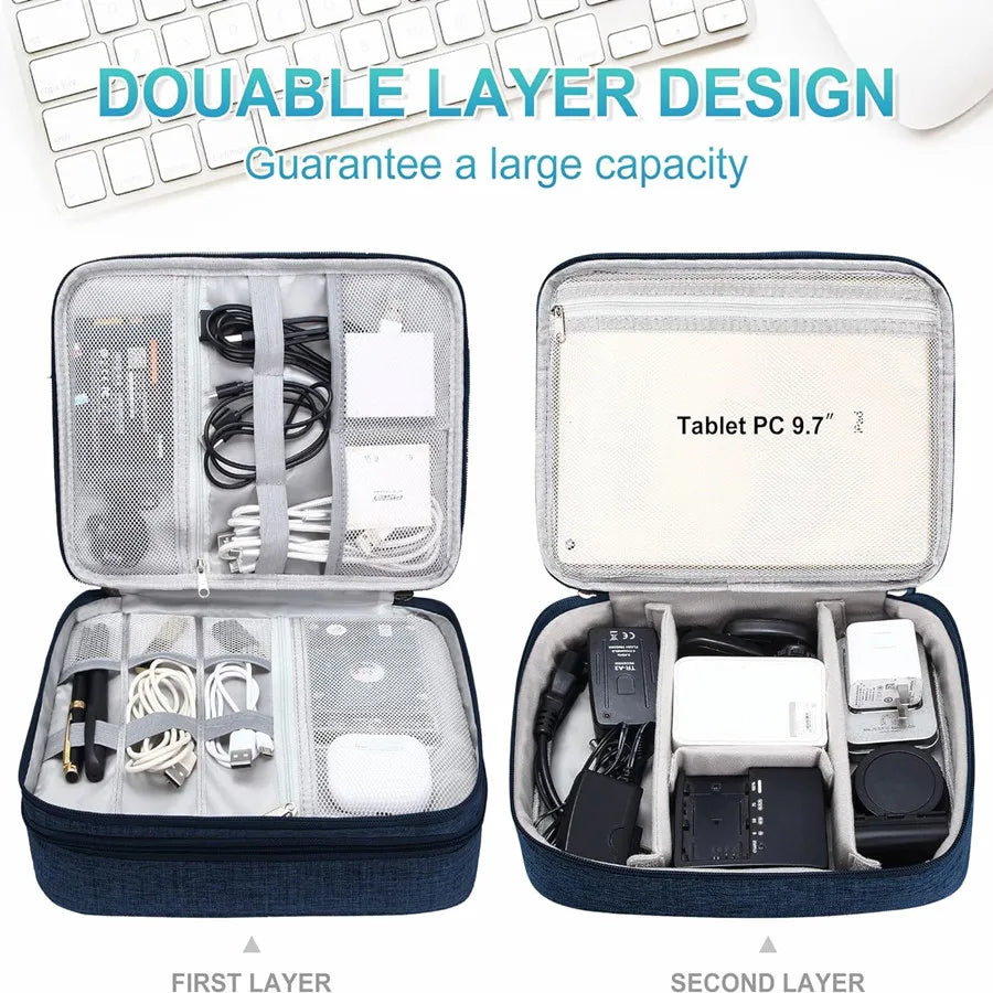 Portable Digital Storage Bag – Waterproof USB Cable Organizer Pouch for Electronics & Accessories