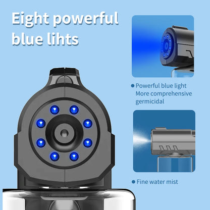 280ML Nano Blue Light Spray Gun - Wireless USB Electric Atomizer Mist Sprayer For Barber Aftershave Garden Disinfection