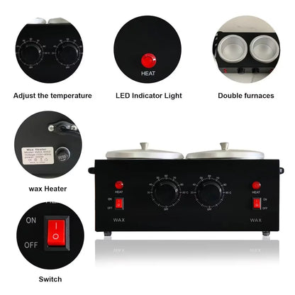 Dual Wax Pot Professional Heater – Electric Paraffin Waxing Machine for Hair Removal & Spa Use