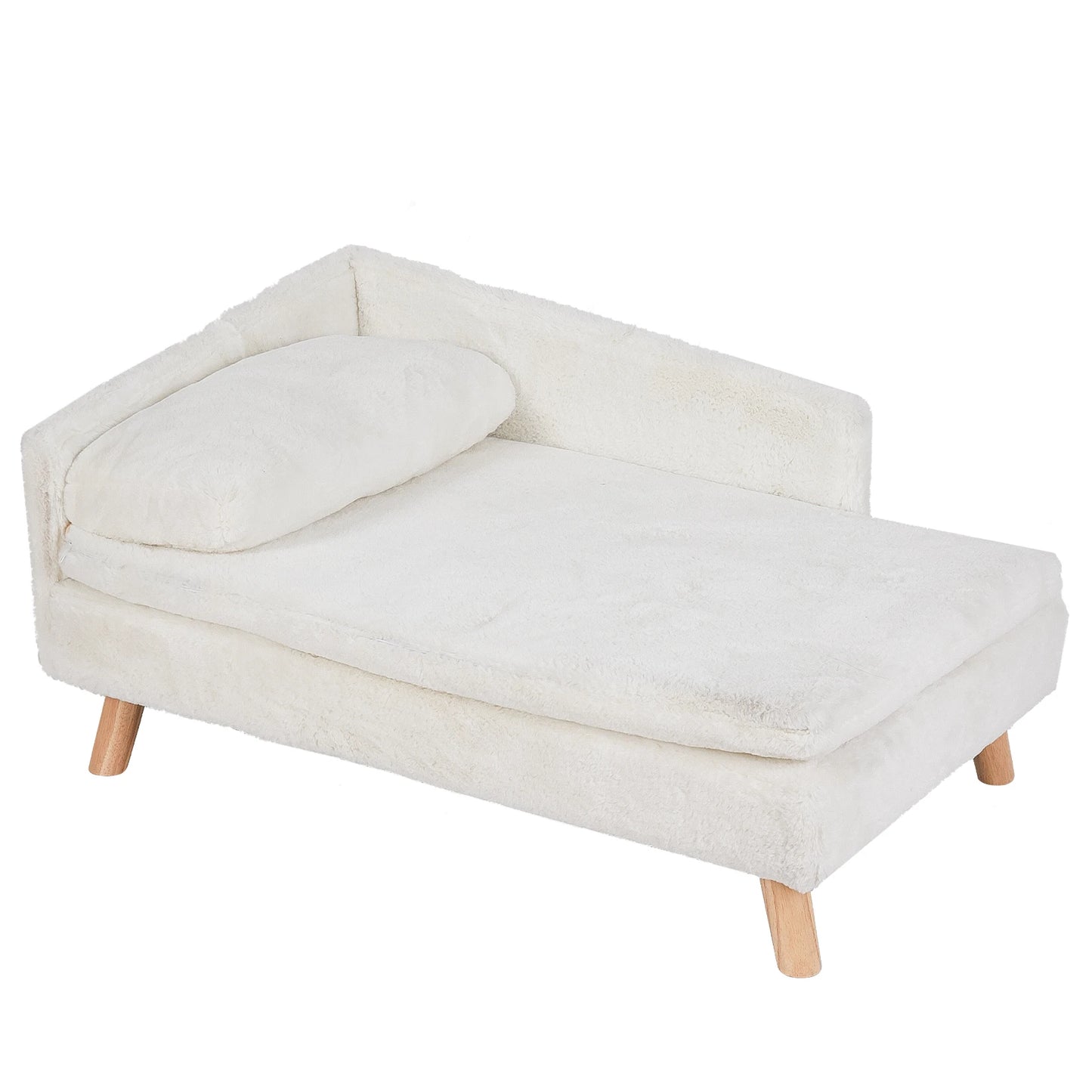 Elevated Pet Bed — Nordic Style Stool Bed with Cozy Waterproof Pad & Wooden Legs for Small Dogs & Kittens