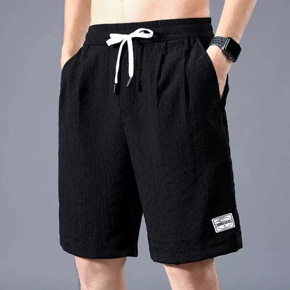 Men’s Ice Silk Sports Shorts – Loose, Breathable Cropped Pants for Casual Wear (XL-XXXL)