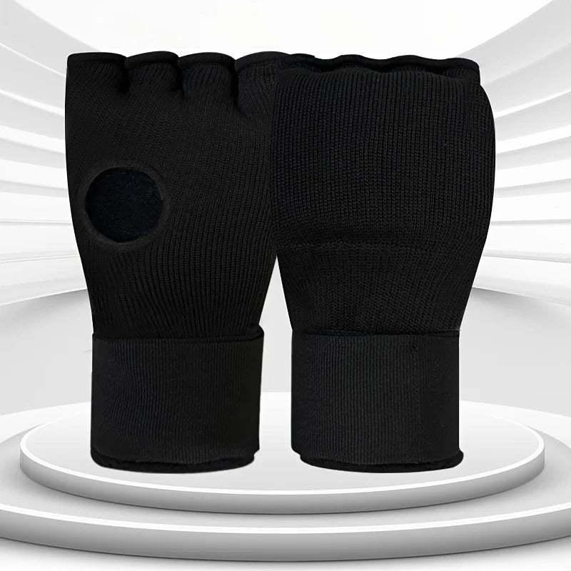 Hybrid MMA Gloves - Half-Finger Boxing & Muay Thai Training Mitts with Thick Sponge Padding