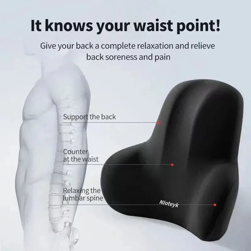 Universal Memory Foam Car Neck & Lumbar Support Cushion – Ergonomic Headrest Pillow & Waist Back Support for Car Seat Comfort Accessories