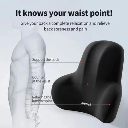 Universal Memory Foam Car Neck & Lumbar Support Cushion – Ergonomic Headrest Pillow & Waist Back Support for Car Seat Comfort Accessories