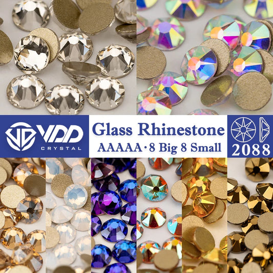 VDD AAAAA Crystal Flatback Rhinestones - SS16-SS30 16-Cut Gems for DIY Crafts & Nail Art Decoration