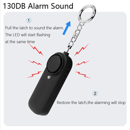 130dB Personal Safety Alarm – Loud Anti-Attack Siren for Children, Women, and Seniors