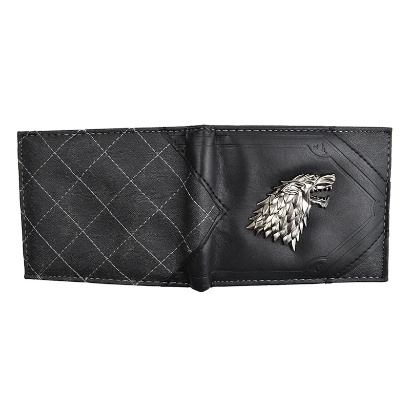 High-Quality Men’s Metal Wolf Wallet – Stylish Purse with Coin Pocket