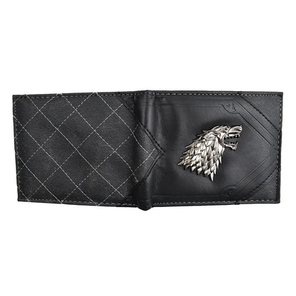 High-Quality Men’s Metal Wolf Wallet – Stylish Purse with Coin Pocket