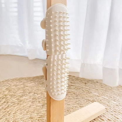 Pet Cat Hair Removal Comb - Self Cleaning Grooming Massage Brush & Wall Corner Scratcher for Kittens