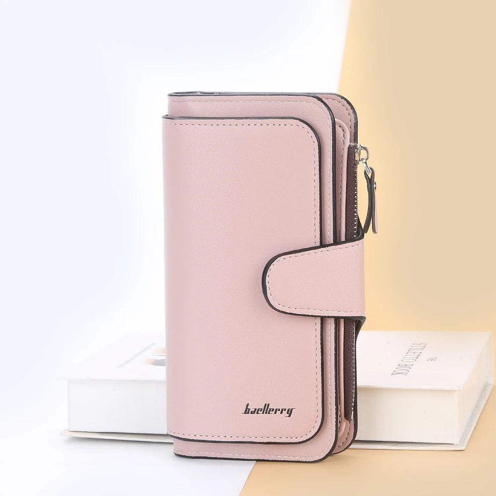 2024 Women’s Long Wallet – Custom Name Engraving, 15 Card Holders & Zippered Classic Purse