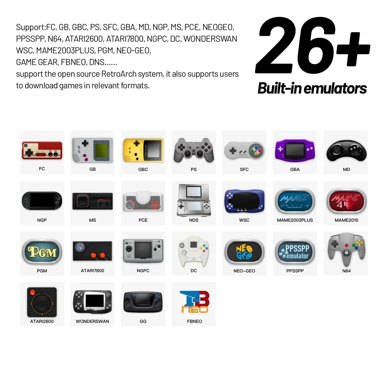 Trimui Smart Pro Handheld Game Console – 4.96'' IPS Screen, Linux System, Joystick, RGB Lighting, Retro Video Game Player