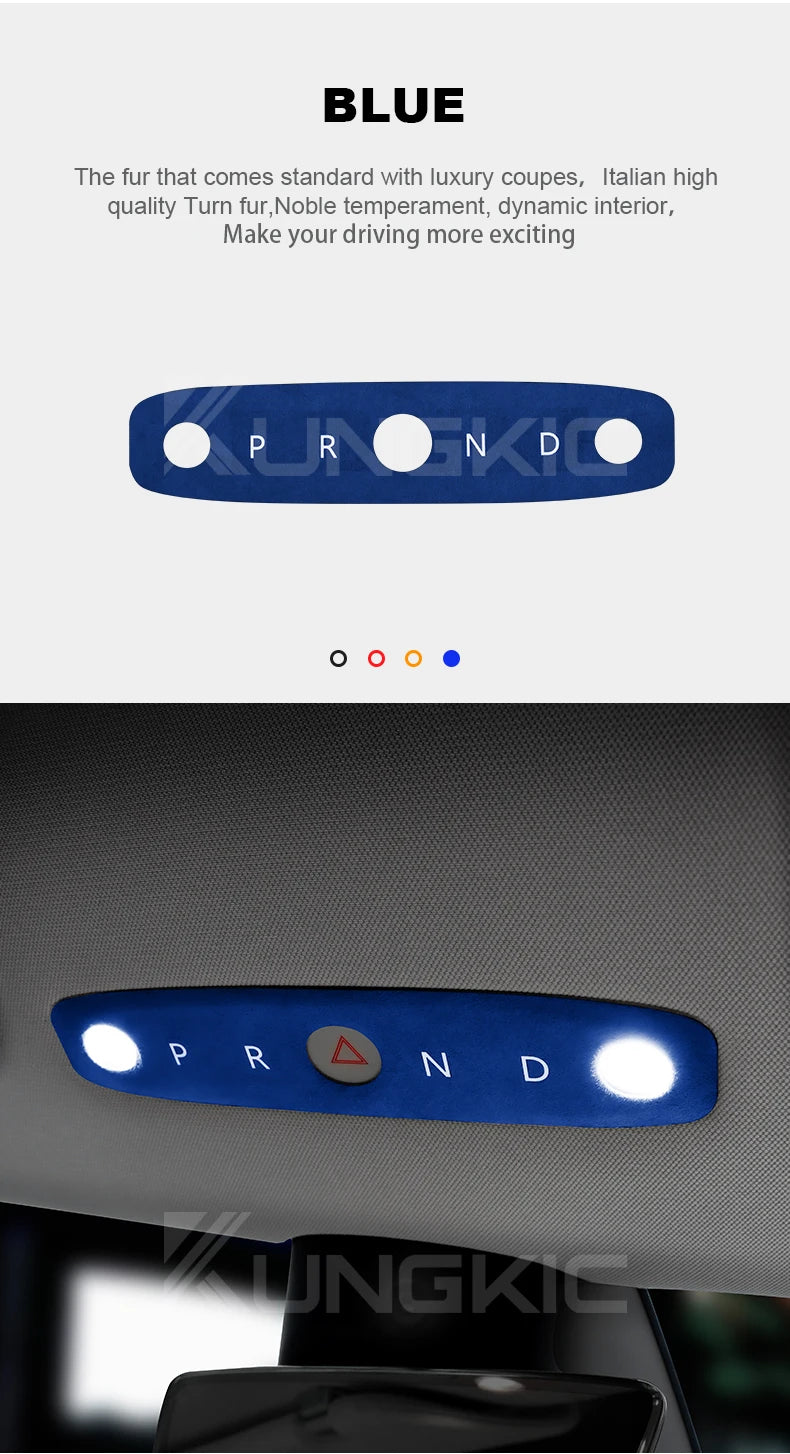 KUNGKIC Italian Top Suede Reading Light Frame Trim Stickers for Tesla Model 3 Highland 2024+ – Car Interior Decor Accessories