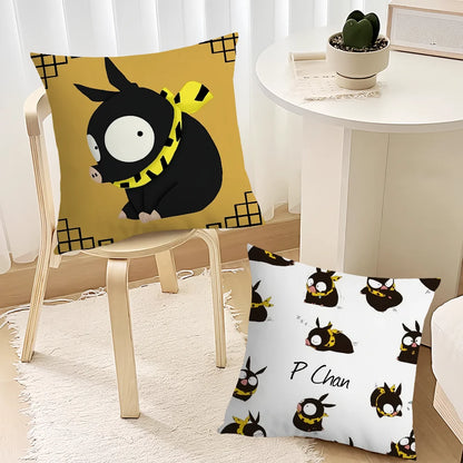 Anime Cute Ranma P-chan & Ryoga Pig Cushion Cover – Sofa, Bedroom & Office Pillow Case for Nap Time