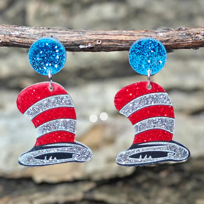 Teacher’s Day Acrylic Earrings - Cute Cat Dog Books Design Jewelry Gift for Teachers and Students