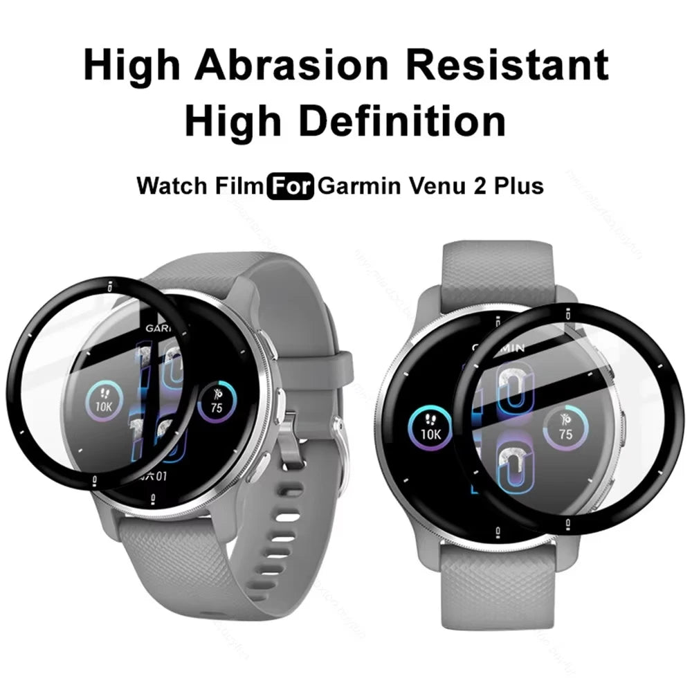 Protective Film for Garmin Venu 2/2S/2Plus – Curved Soft Edge Clear Full-Coverage Anti-Scratch Screen Protector