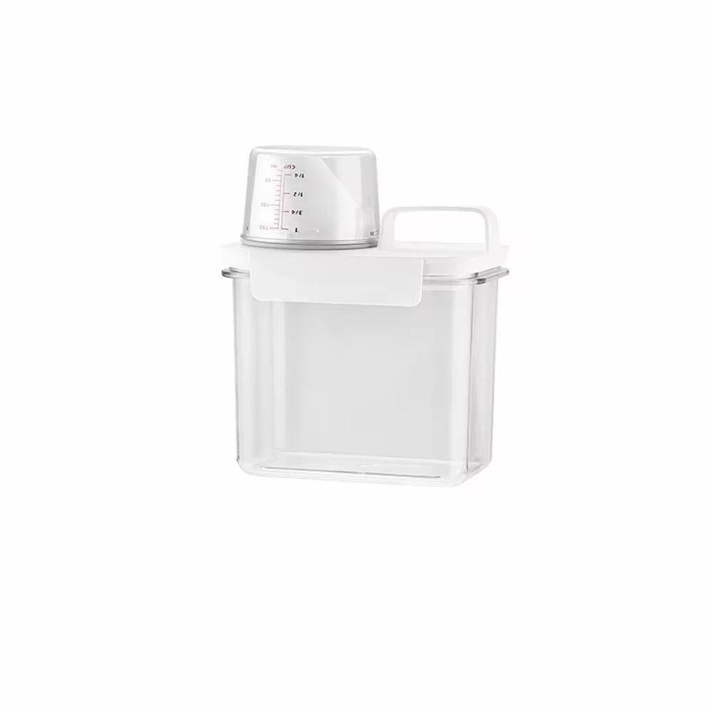Airtight Laundry Detergent Dispenser – Clear Powder & Liquid Storage Container with Lid Jar