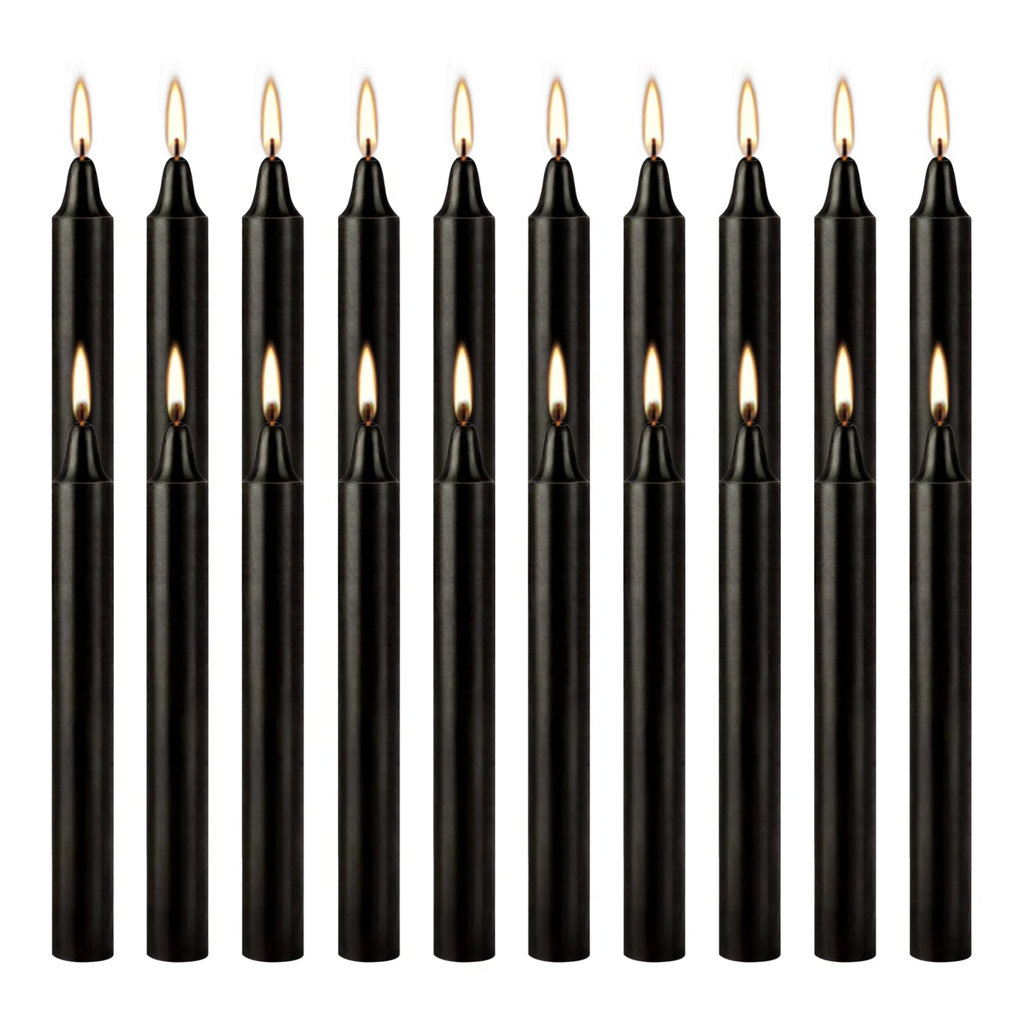 20-Pack Black 4-inch Drip-Free Wax Candles – Fragrance-Free Home, Church, Wedding & Party Decoration