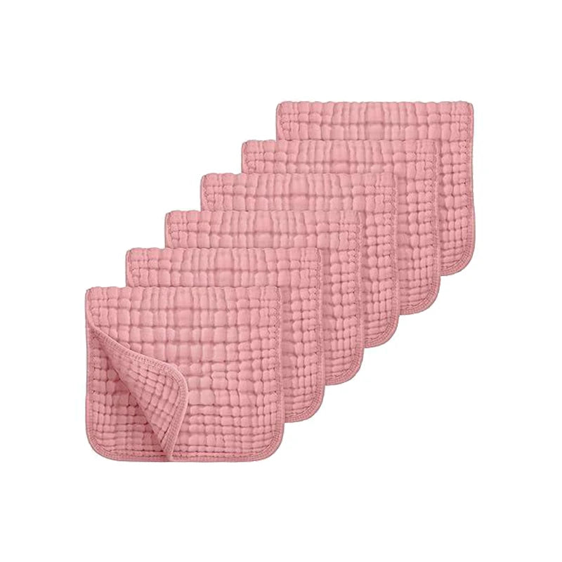 6PCS Baby Burping Cloths – 20"x10" Extra Soft 100% Cotton Muslin Washcloths, Absorbent Newborn Burp Cloths