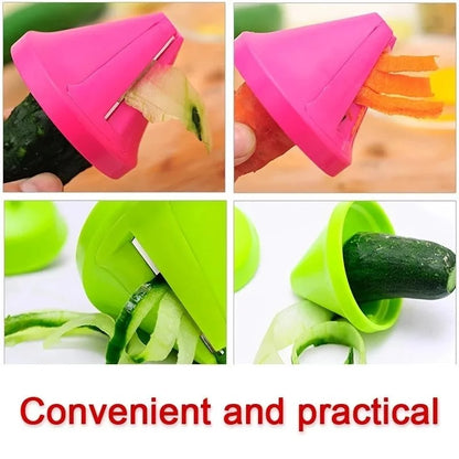 Rotating Kitchen Vegetable Shredder - Manual Spiral Slicer Peeler Grater for Fruits Potatoes & Kitchen Prep