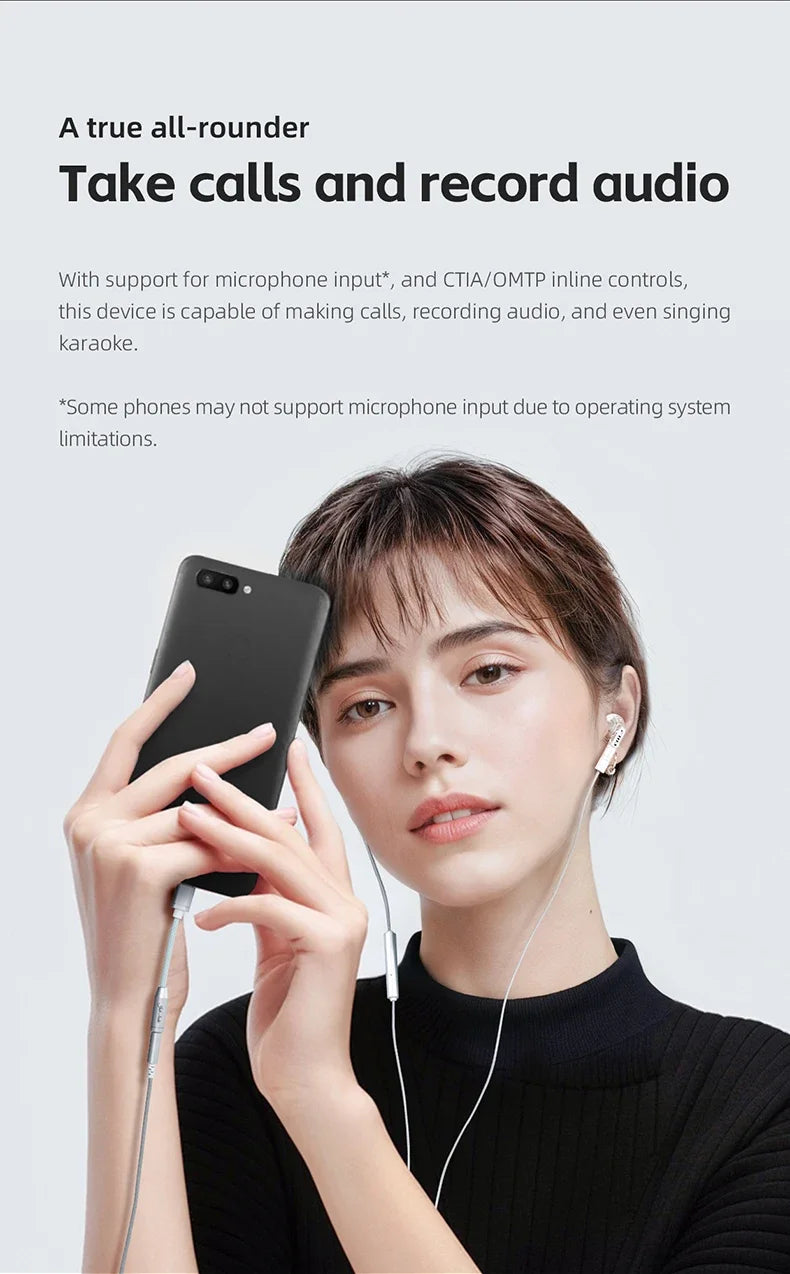 FIIO JadeAudio JA11 USB-C to 3.5mm Headphone Adapter — Hi-Res DAC Audio Cable for Phones
