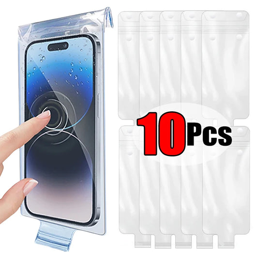 1-10PCS Cycling Rainproof Phone Pouch – High Sensitivity Waterproof Cellphone Cover for iPhone, Samsung, Xiaomi