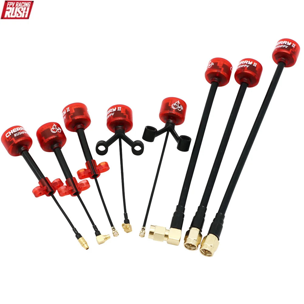 RUSHFPV Cherry 2 II 5.8G FPV Antenna — LHCP/RHCP SMA UFL IPEX MMCX for Freestyle Analog & Digital Drones