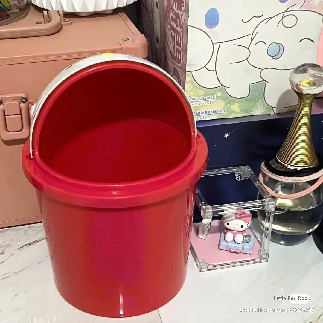 Sanrio Hello Kitty Kawaii Trash Can – Cute Dustbin for Bedroom & Living Room Garbage Disposal