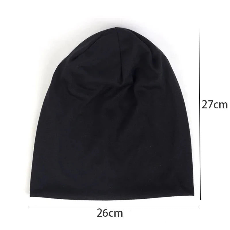 Solid Polyester Beanie - Unisex Casual Beanie Hat for Men & Women | Thin Skullies Cap