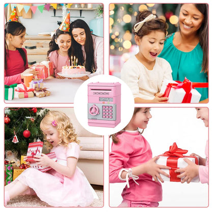 Kids Electronic Password Piggy Bank – Mini Safe Money Box with Code Lock & Auto Cash Slot
