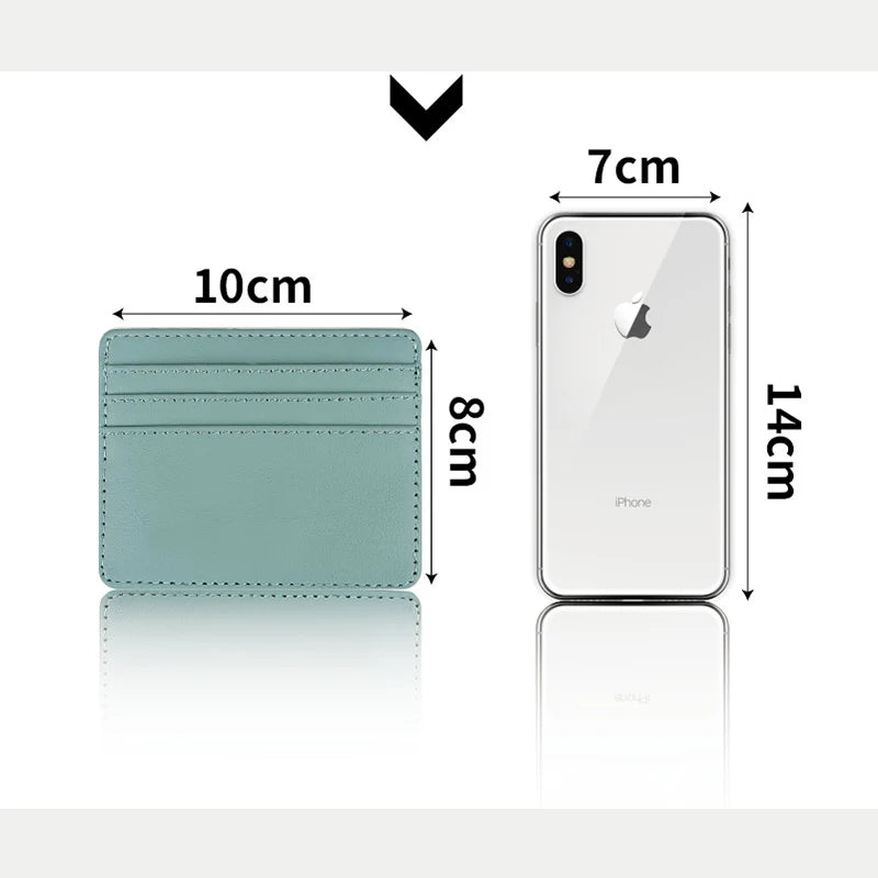 PU Leather ID Card Holder - Slim Multi-Slot Candy Color Wallet | Business and Credit Card Case for Women and Men