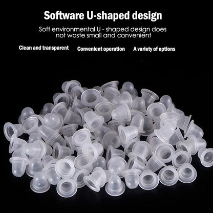 100/500/1000pcs Disposable Silicone Tattoo Ink Cup Caps — Pigment Holder Containers for Tattoo Accessories