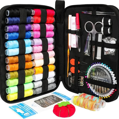 Complete Sewing Kit – Portable Travel DIY Embroidery & Handwork Set with Threads, Needles, Scissors, Tape Measure & Buttons