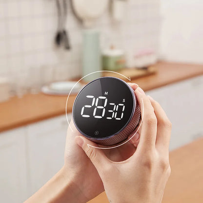 LED Digital Kitchen Timer - Magnetic Electronic Cooking Countdown Clock with Stopwatch and Alarm