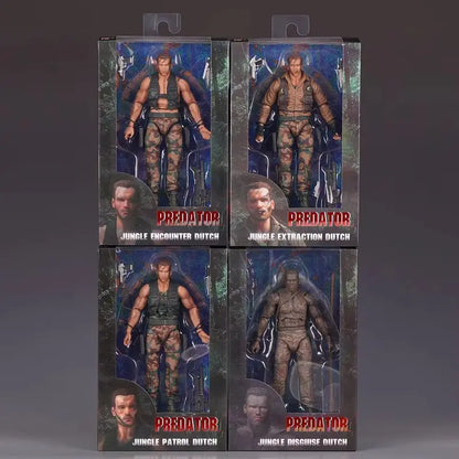 2026 NECA Predator Jungle Extraction Dutch Action Figure – Arnold Schwarzenegger Collectible Statue Model Desktop Decoration Toy Gift