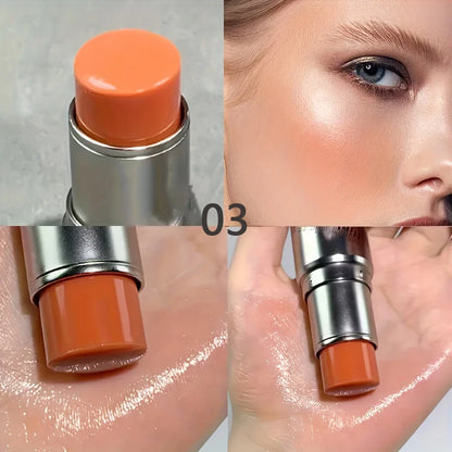 Waterproof Face Highlighter & Blush Stick – Glitter Makeup Cream for Contour, Illuminator, Shimmer & Rouge